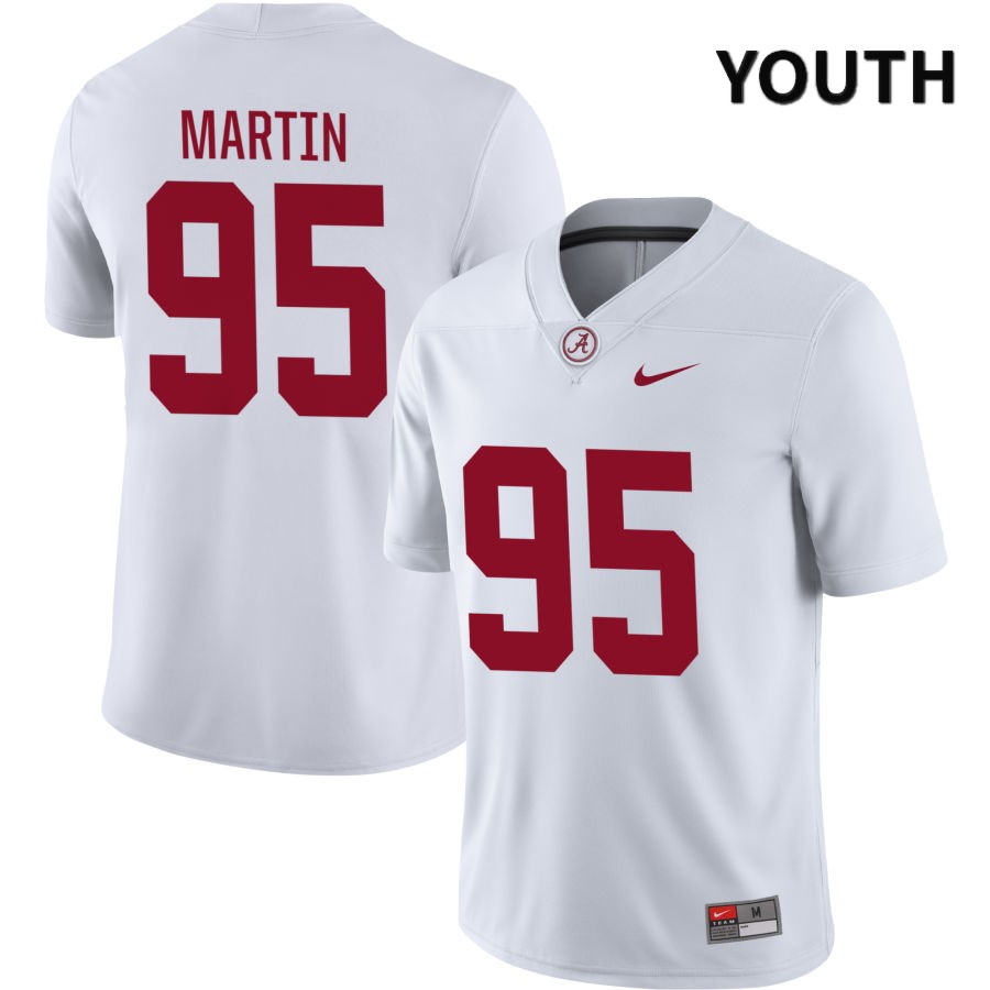 Alabama Crimson Tide Youth Jack Martin #95 NIL White 2022 NCAA Authentic Stitched College Football Jersey NP16V14QX